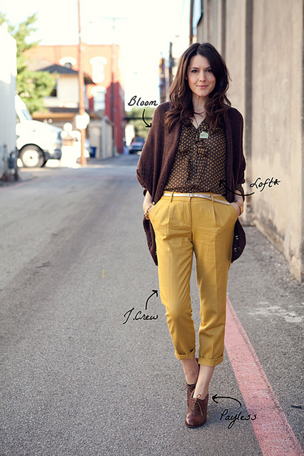 Pin by Pinner on Fashion denim | Mustard pants outfit, Yellow pants outfit, Mustard  pants