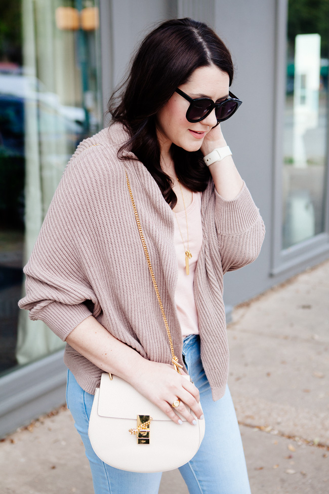 cozy cardigan and high waisted denim by style blogger kendi everyday.