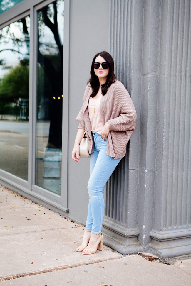 cozy cardigan and high waisted denim by style blogger kendi everyday.