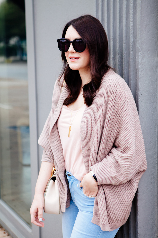 cozy cardigan and high waisted denim by style blogger kendi everyday.