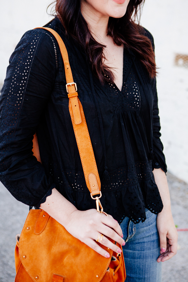 Rebecca Taylor eyelet top, See by Chloe Collins cross body