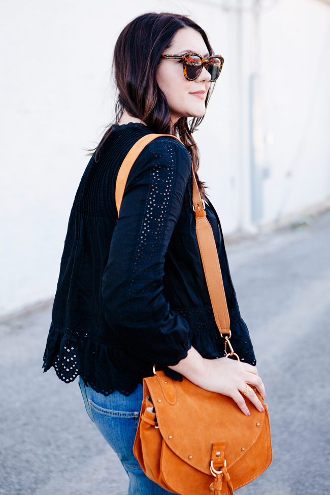 Rebecca Taylor eyelet top, See by Chloe Collins cross body