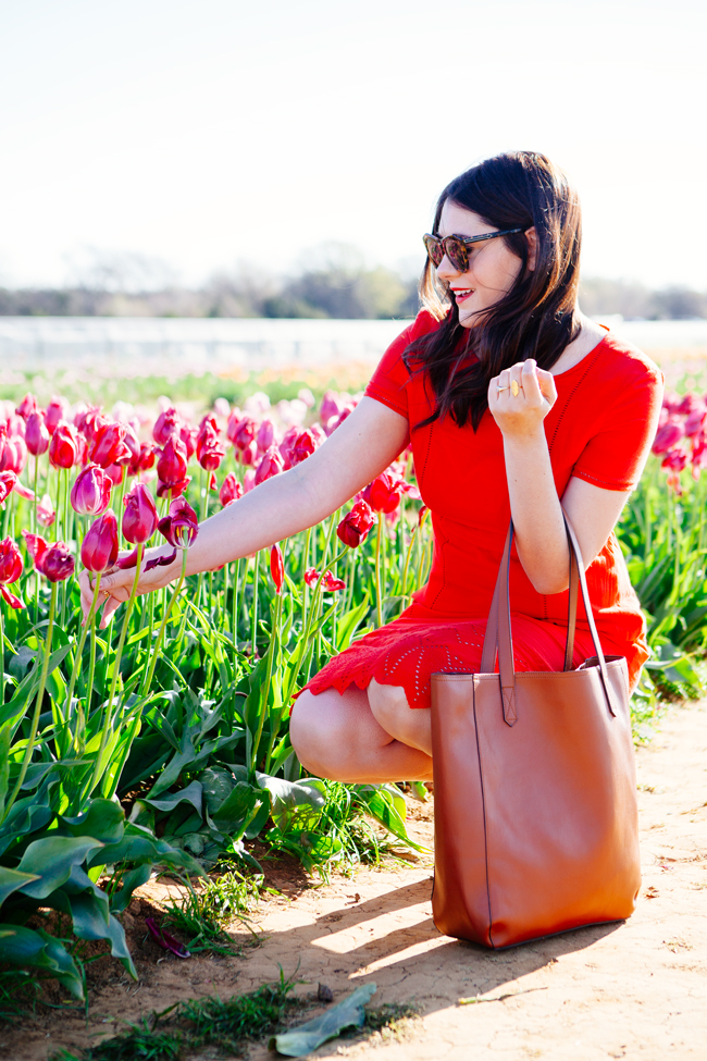 Red embroidered dress by Kendi Everyday