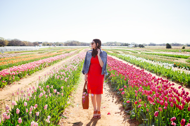 Red embroidered dress by Kendi Everyday