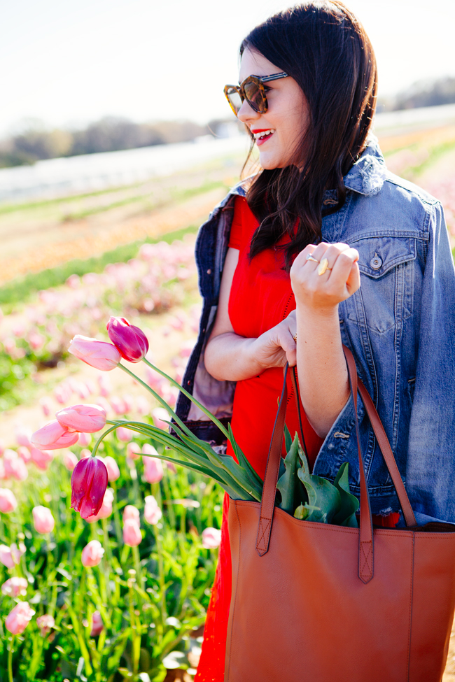 Red embroidered dress by Kendi Everyday