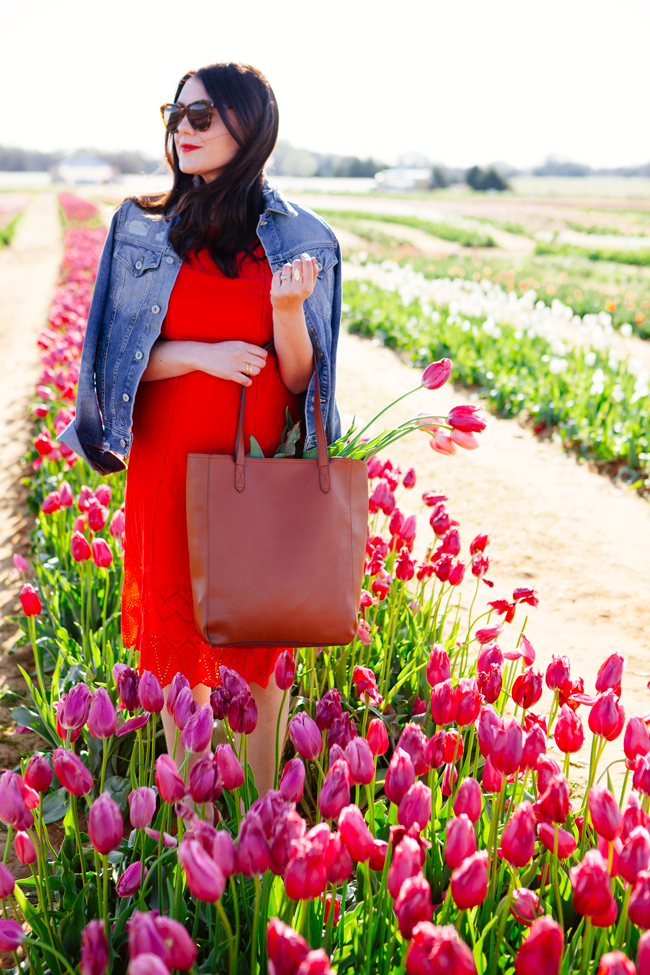 Red embroidered dress by Kendi Everyday