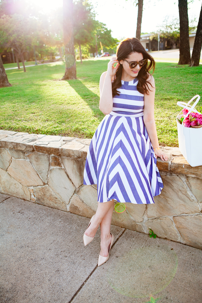 Striped Eliza J. Dress on Kendi Everyday.