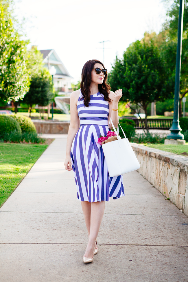Striped Eliza J. Dress on Kendi Everyday.