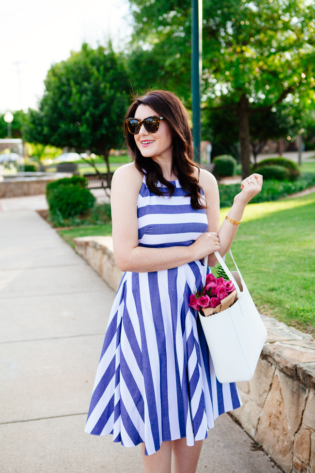 Striped Eliza J. Dress on Kendi Everyday.