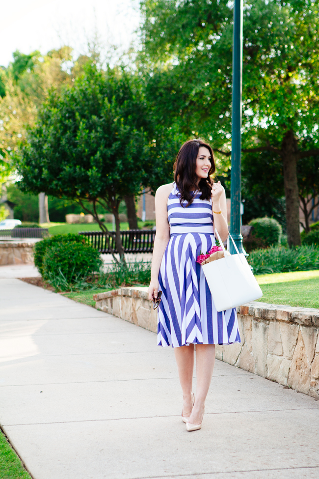 Striped Eliza J. Dress on Kendi Everyday.