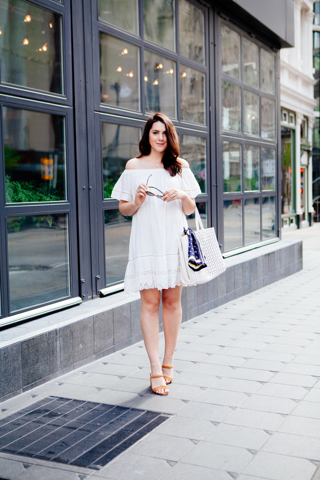 Rebecca Taylor Off the Shoulder Dress, featured on Kendi Everyday.