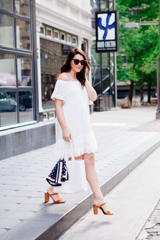 Rebecca Taylor Off the Shoulder Dress, featured on Kendi Everyday.