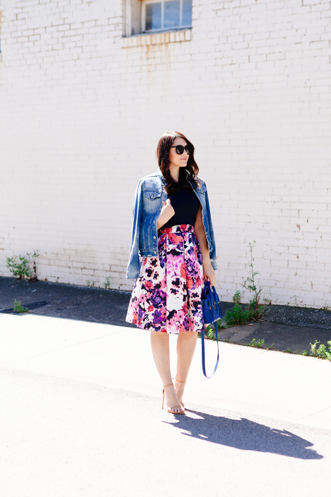 Floral Midi Skirt and Crop Top, on Kendi Everyday