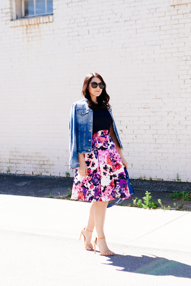 Floral Midi Skirt and Crop Top, on Kendi Everyday