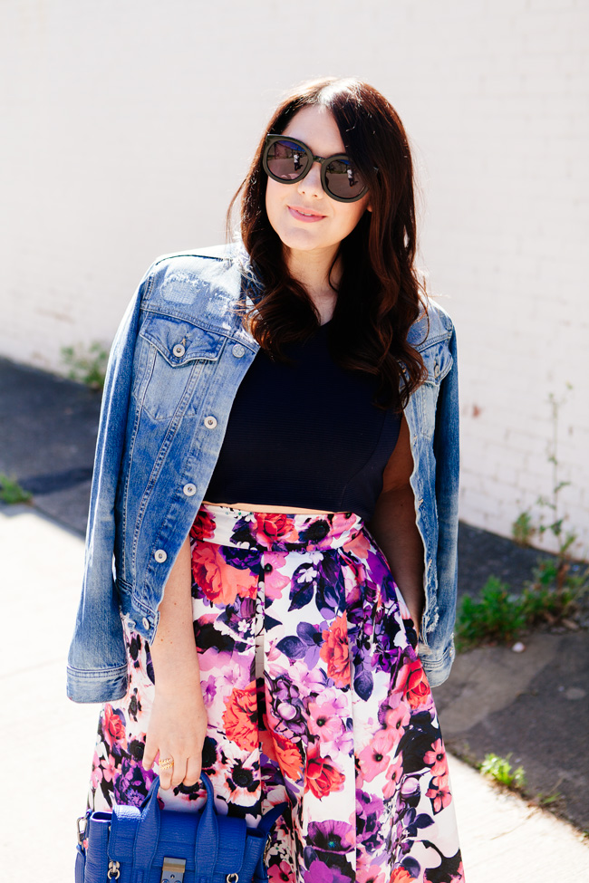 Floral Midi Skirt and Crop Top, on Kendi Everyday