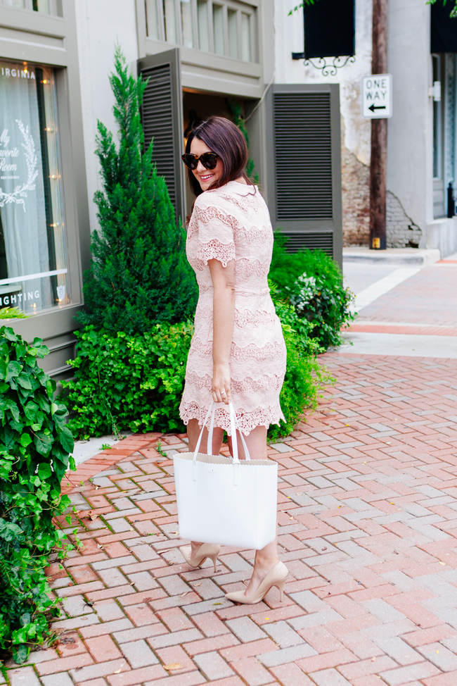 Blush Lace Dress on Kendi Everyday