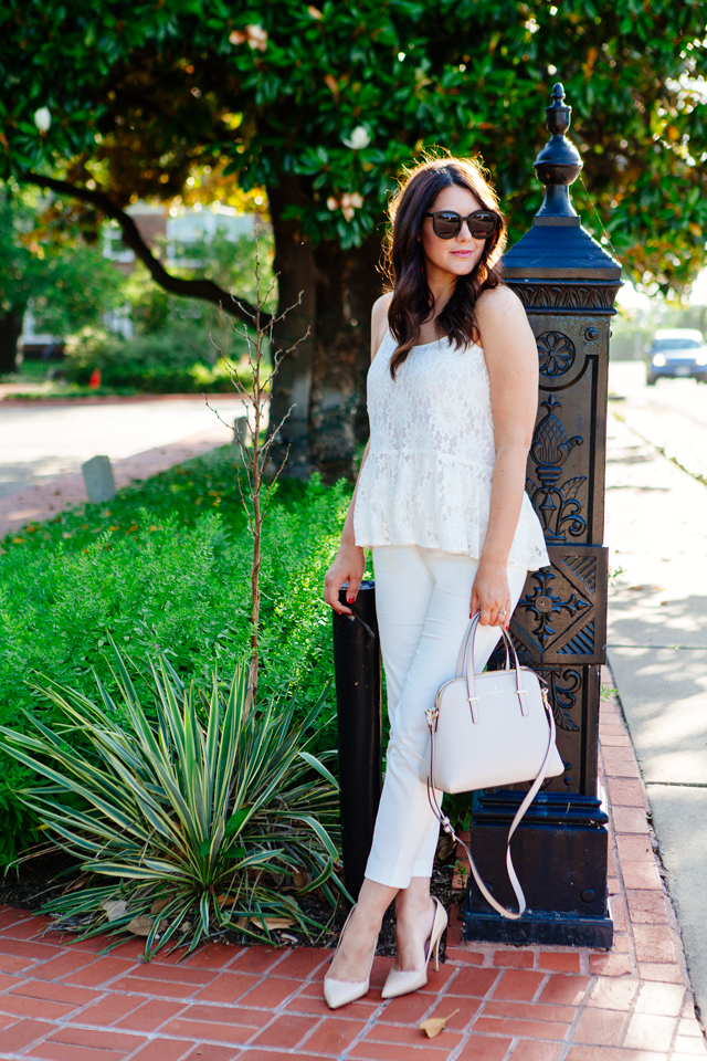 Lace Peplum Top on Kendi Everyday