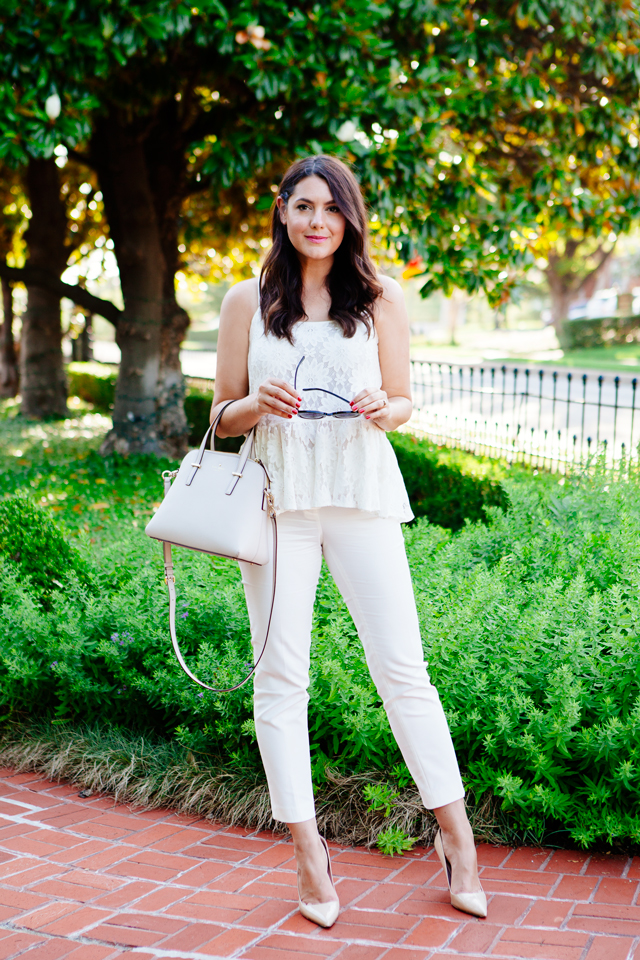 Lace Peplum Top on Kendi Everyday