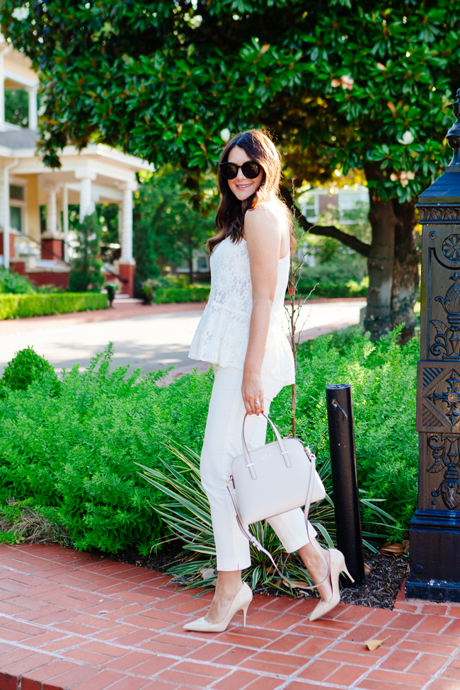 Lace Peplum Top on Kendi Everyday