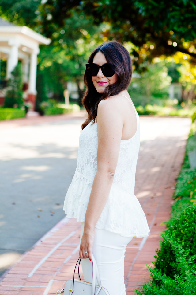 Lace Peplum Top on Kendi Everyday