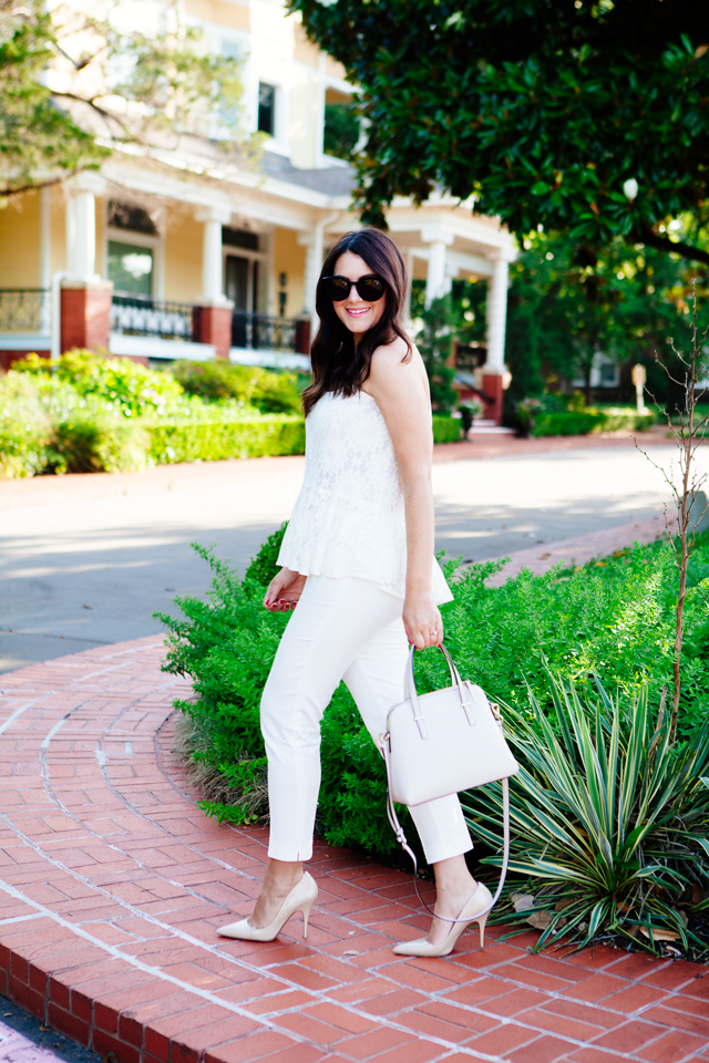 Lace Peplum Top on Kendi Everyday