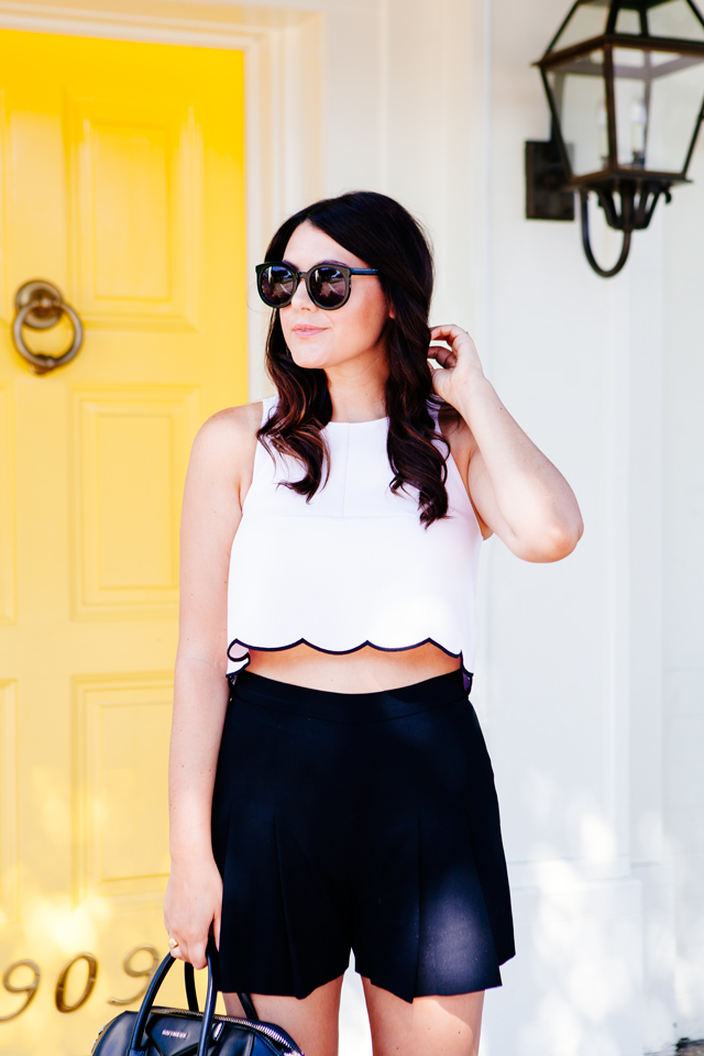Scallop Hem Crop Top and Highwaisted Shorts on Kendi Everyday