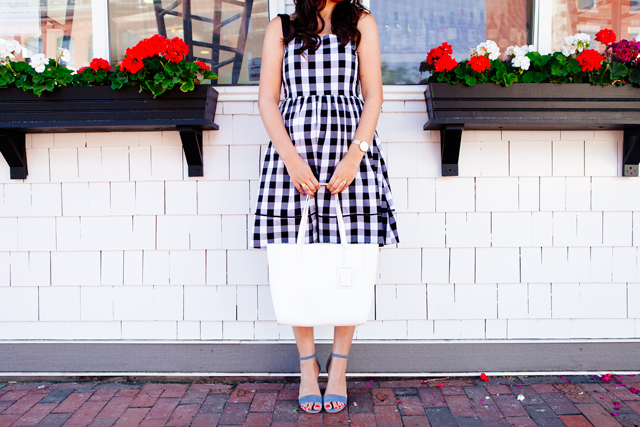 Kendi Everyday in a Kate Spade Black and White Gingham Dress