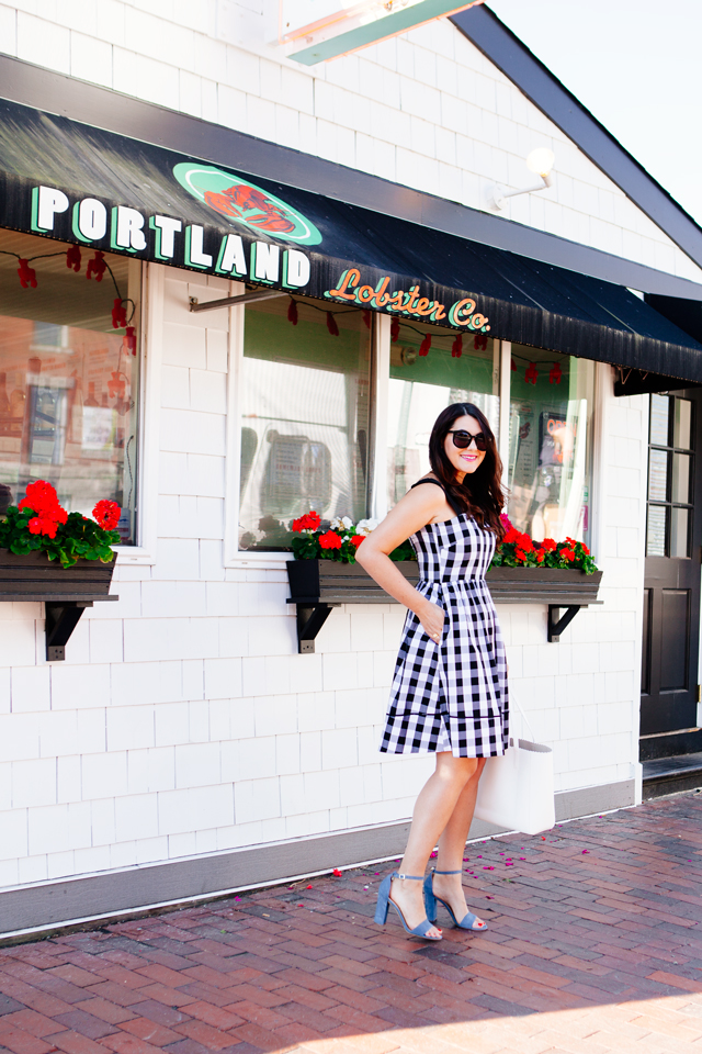 Kendi Everyday in a Kate Spade Black and White Gingham Dress