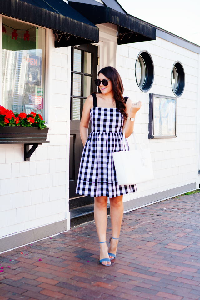 Kendi Everyday in a Kate Spade Black and White Gingham Dress