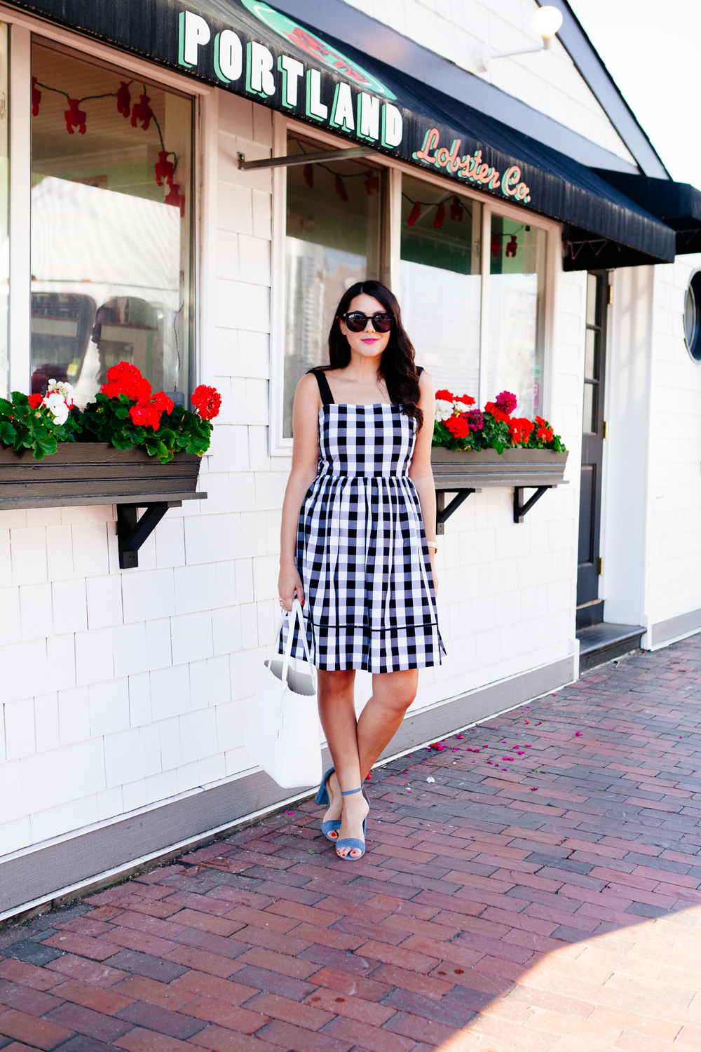 Kendi Everyday in a Kate Spade Black and White Gingham Dress