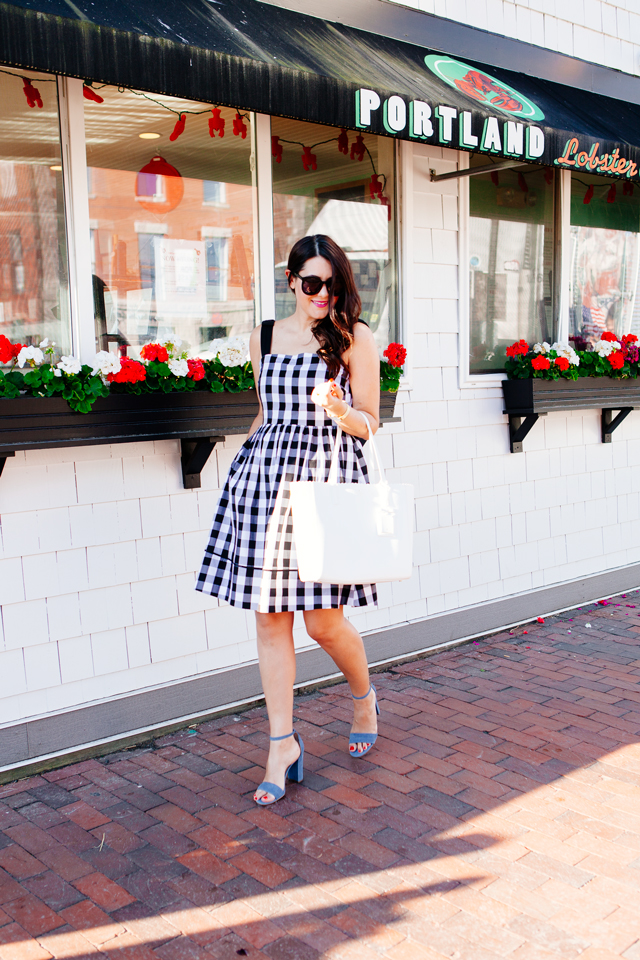 Kendi Everyday in a Kate Spade Black and White Gingham Dress