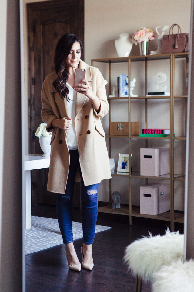 Kendi Everyday wearing DVF Camel Coat