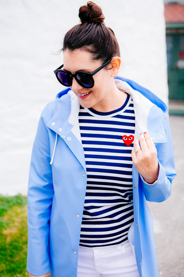 Striped Tee and Hunter Boots on Kendi Everyday