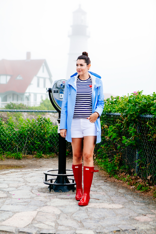 Striped Tee and Hunter Boots on Kendi Everyday