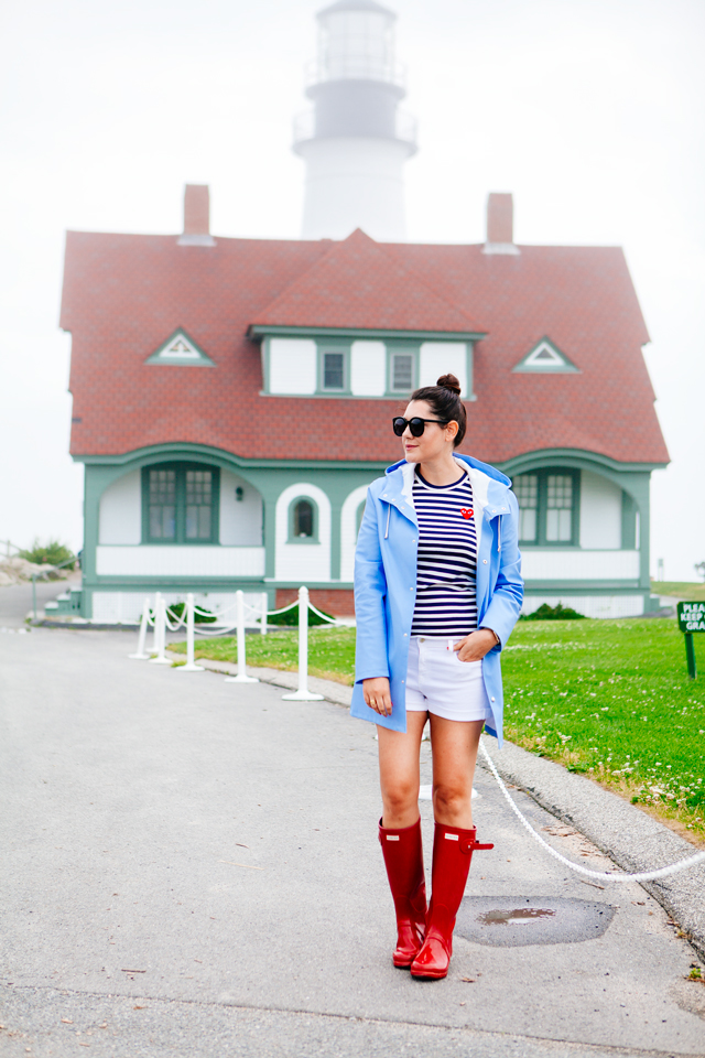 Striped Tee and Hunter Boots on Kendi Everyday