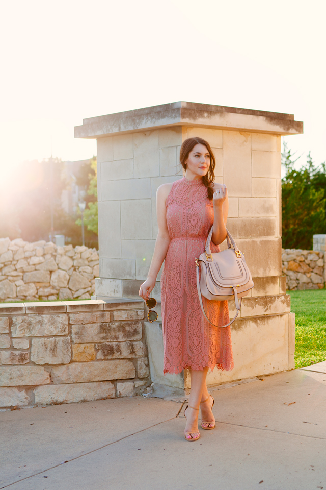 Rose Colored Lace Dress on Kendi Everyday.