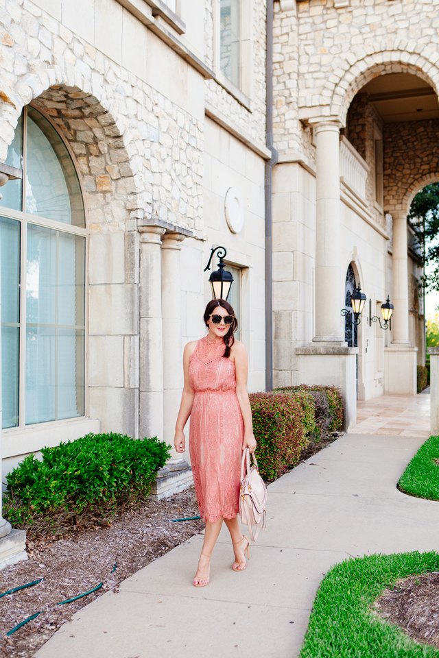 Rose Colored Lace Dress on Kendi Everyday.