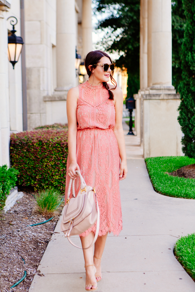 Rose Colored Lace Dress on Kendi Everyday.