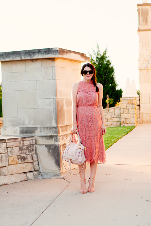 Rose Colored Lace Dress on Kendi Everyday.