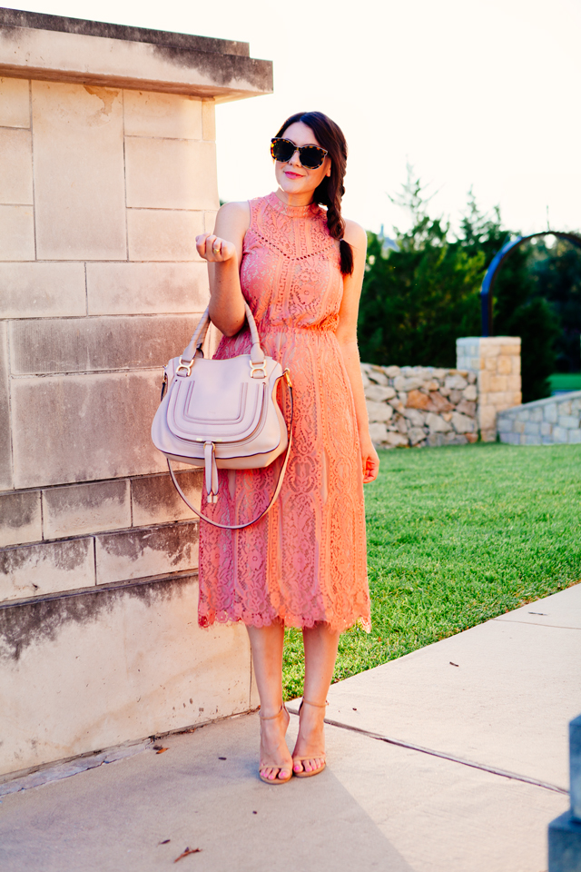 Rose Colored Lace Dress on Kendi Everyday.