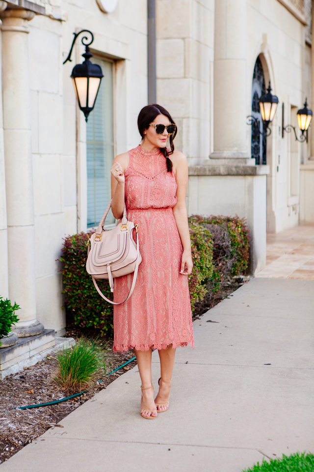 Rose Colored Lace Dress on Kendi Everyday.