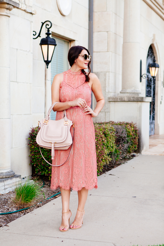 Rose Colored Lace Dress on Kendi Everyday.