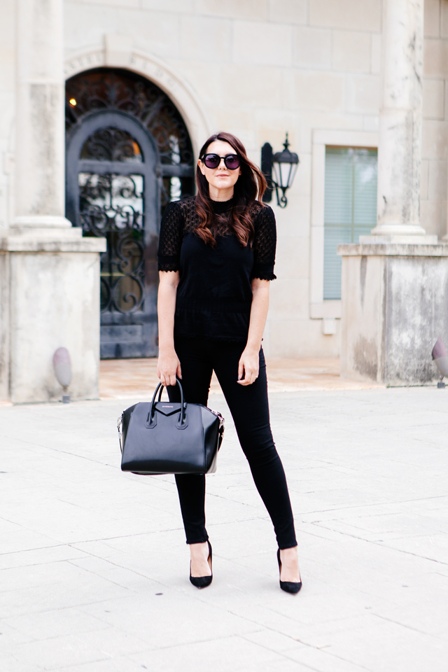 Little Black Heels and an all black outfit on Kendi Everyday.