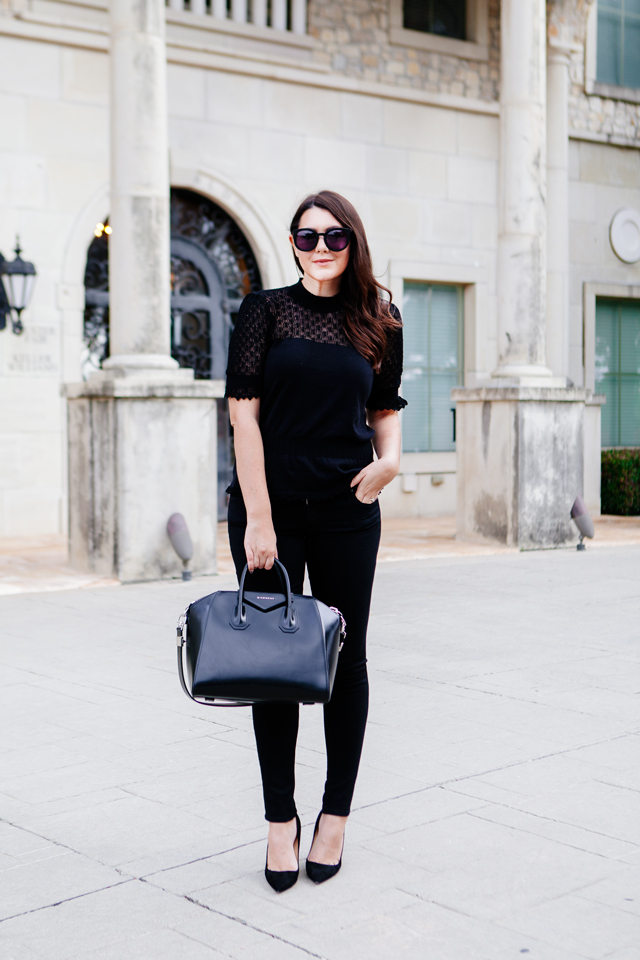 Little Black Heels and an all black outfit on Kendi Everyday.