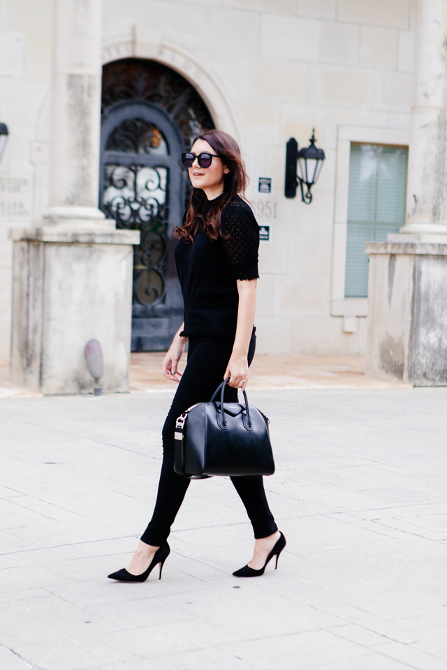 Little Black Heels and an all black outfit on Kendi Everyday.