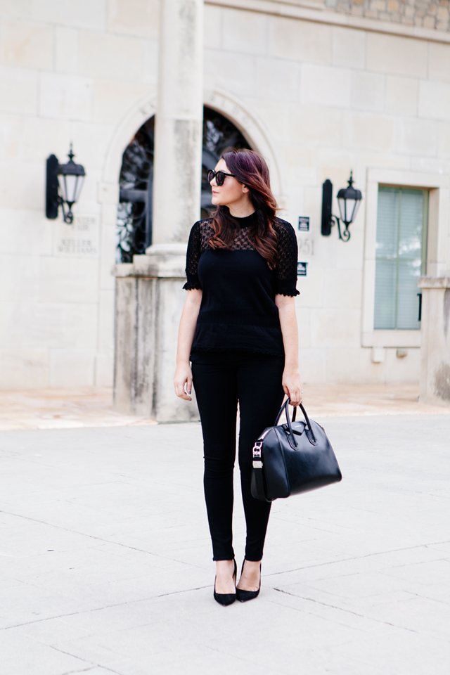 Little Black Heels and an all black outfit on Kendi Everyday.