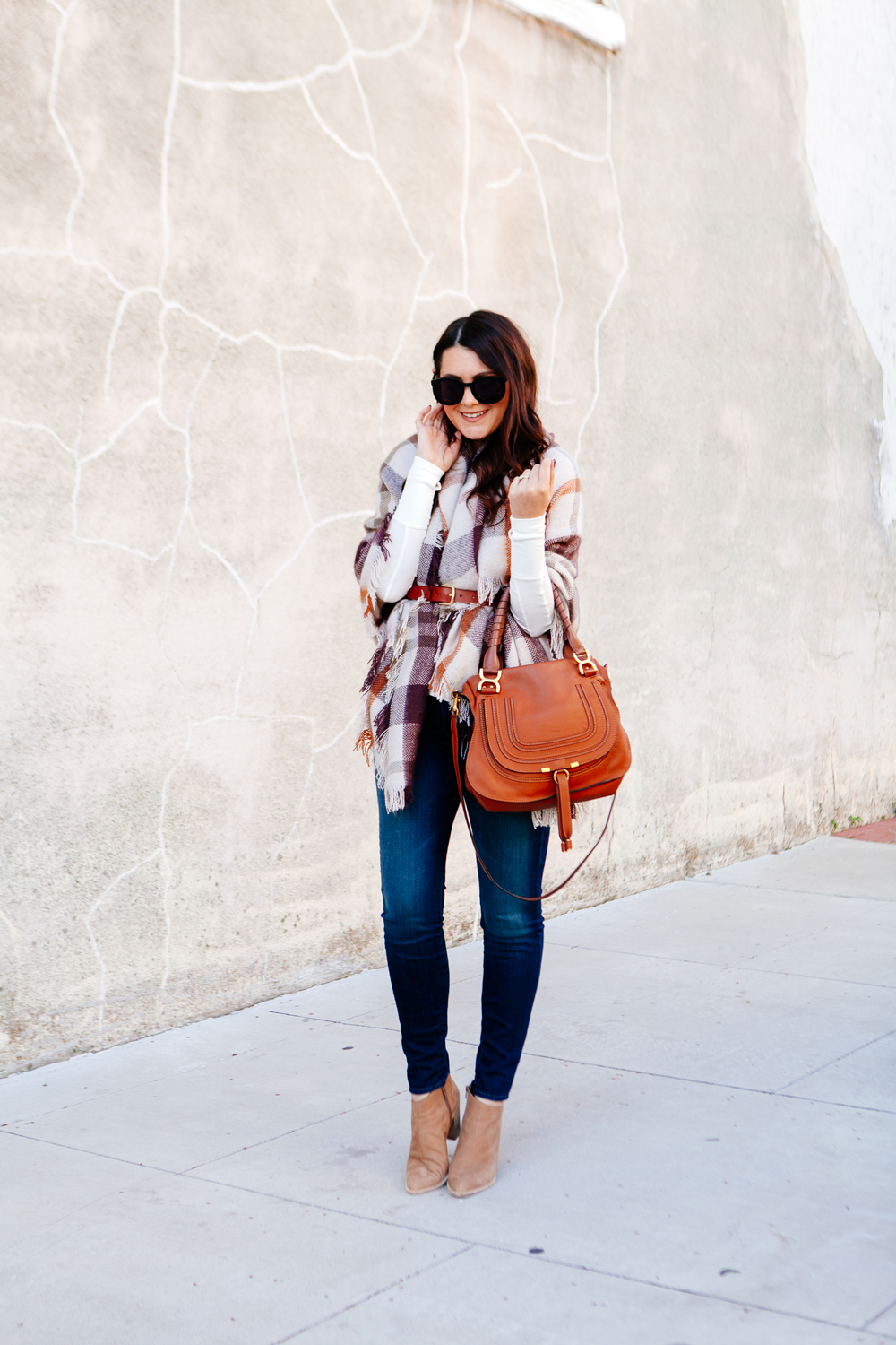 Plaid Wrap belted on Kendi Everyday