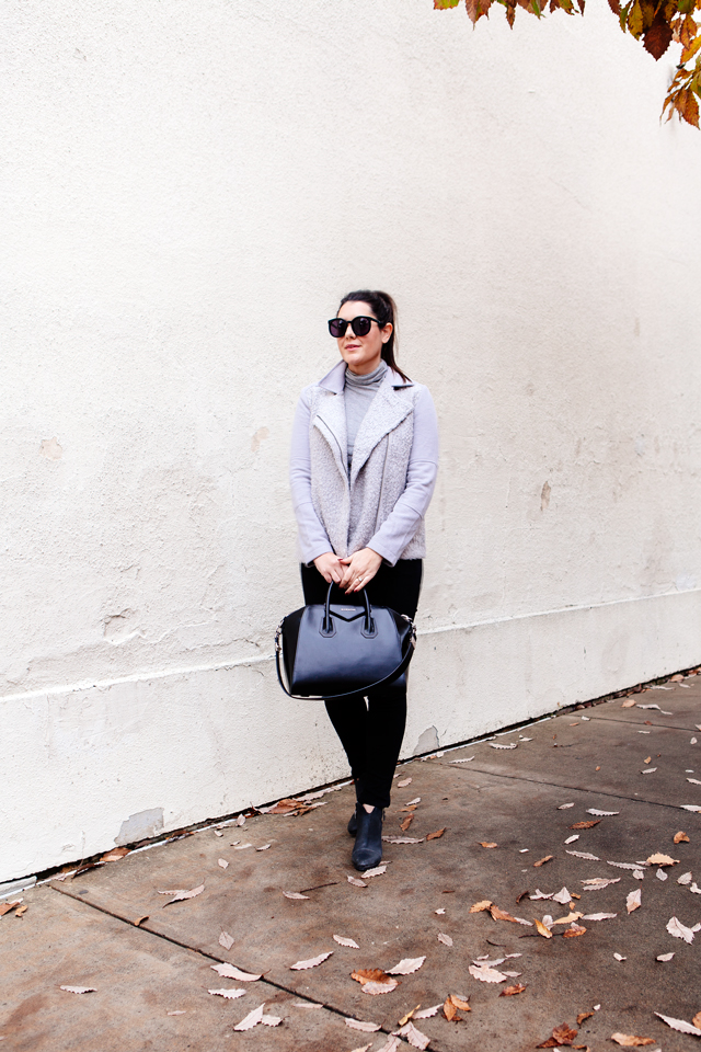 Grey Moto Jacket on Kendi Everyday