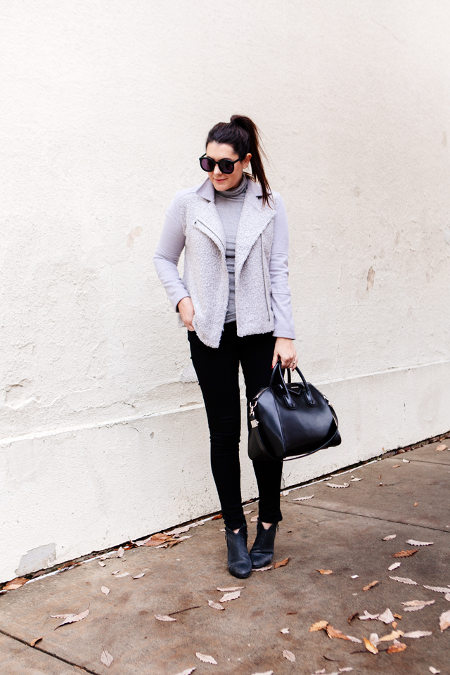 Grey Moto Jacket on Kendi Everyday