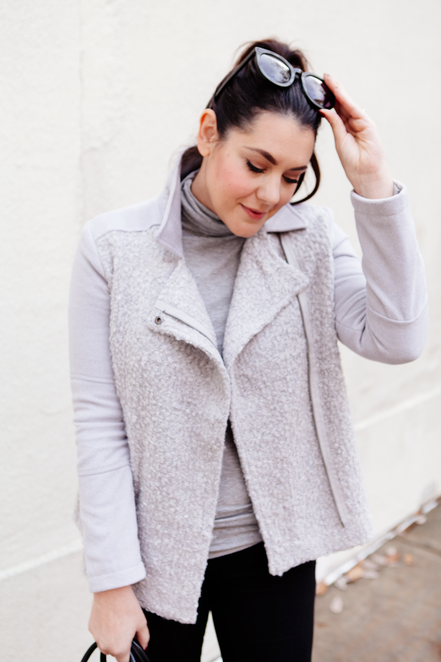 Grey Moto Jacket on Kendi Everyday